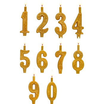 Свеча тортовая цифра "Золото" 0