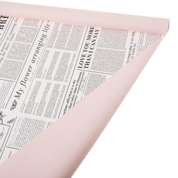 Пленка матовая, газета / розовый