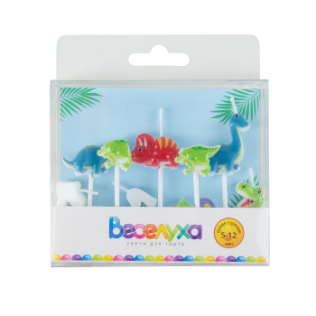 Набор свечей на шпажках Динозаврики УЦЕНКА