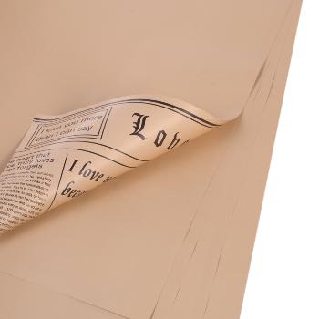 Пленка матовая, газета / крафт бежевый