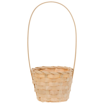 Корзина с ручкой, бамбук натуральная