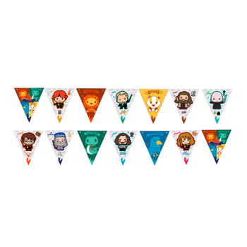 Гирлянда-вымпелы "С Днем рождения" Гарри Поттер Чиби / Harry Potter Chibi