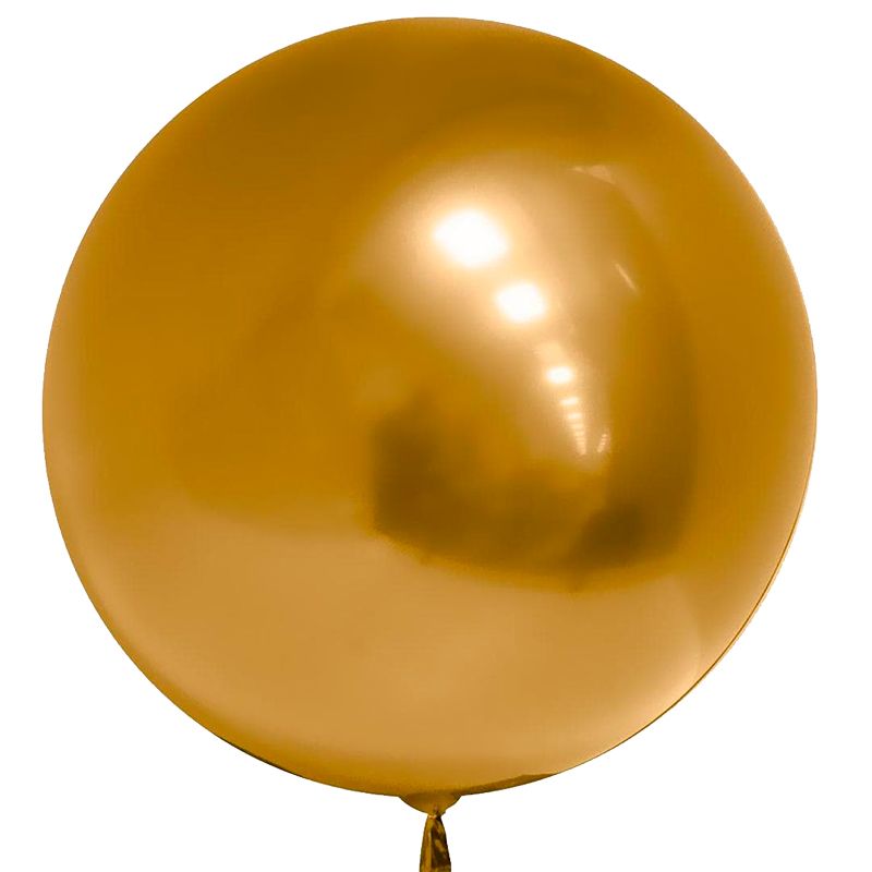 Сфера 3D Хром Золото в упаковке, фольгированный шар
