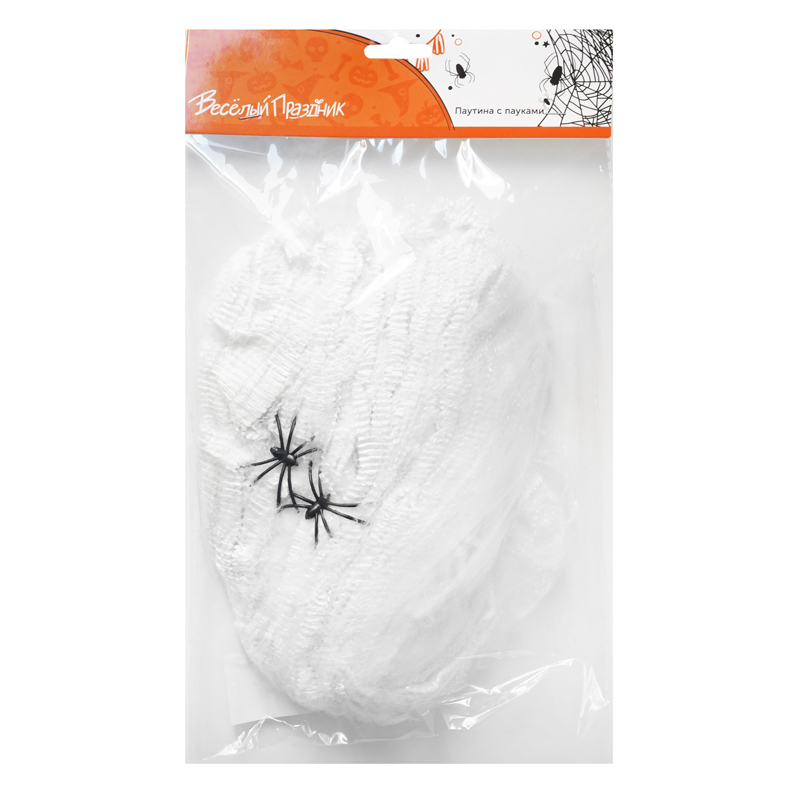 Карнавальная паутина Белая с пауками