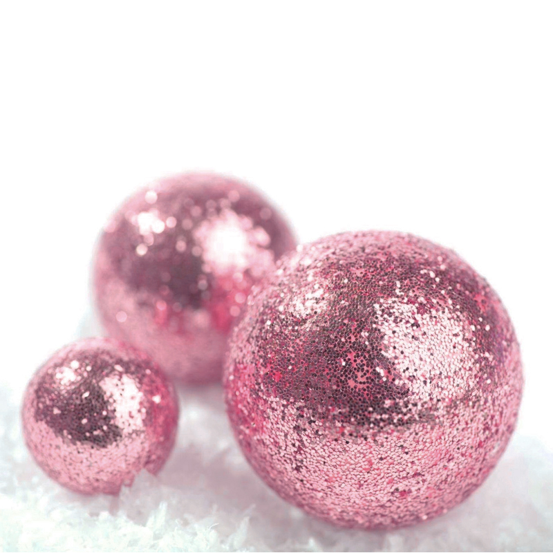 Набор розовых глиттерных шаров из пенопласта 