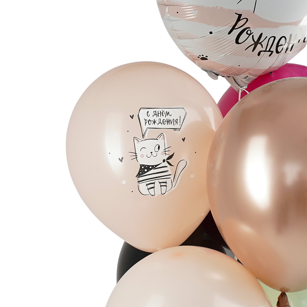 Набор шаров "Котики С днем рождения" 7 в 1