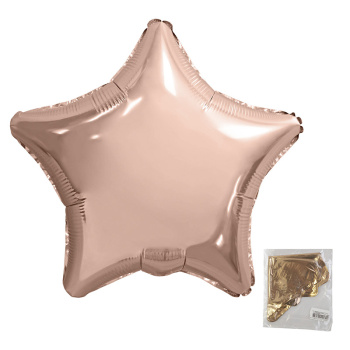 Звезда Розовое золото в упаковке, фольгированный шар