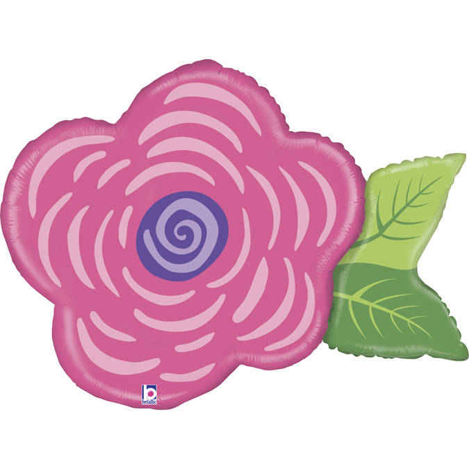 Цветок розовый, фольгированный шар