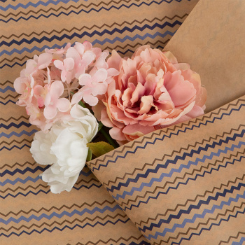 Бумага подарочная крафт "Полоса"