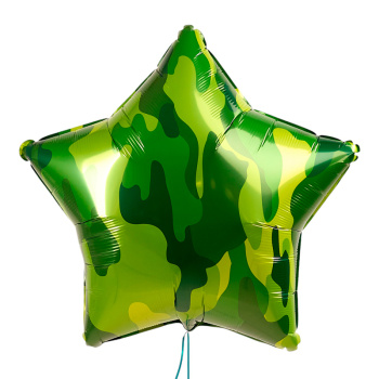 Звезда Камуфляж, фольгированный шар
