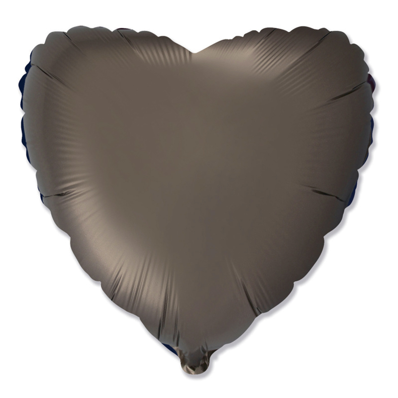 Сердце Кофейный сатин / Satin Brown, фольгированный шар