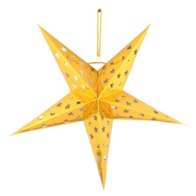 Декоративное украшение "Бумажная звезда пятиконечная" Золото