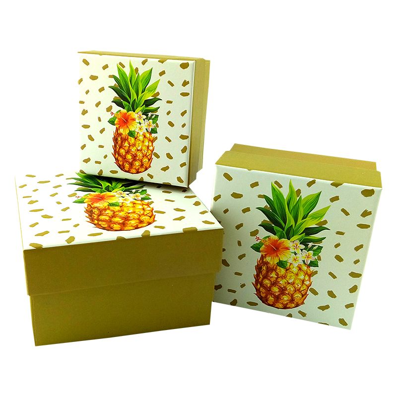 Набор подарочных коробок 3 в 1 "Сочный ананас"