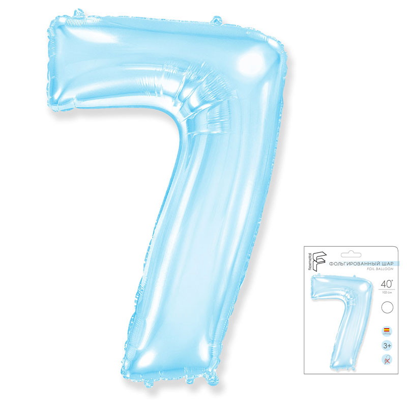 Цифра "7" Светло-голубая в упаковке / Seven