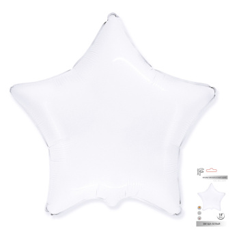 Звезда Белый в упаковке, фольгированный шар