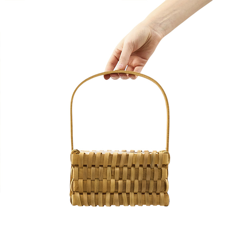Корзина с ручкой "Классик". Секвойя, Натуральная / прямоугольник