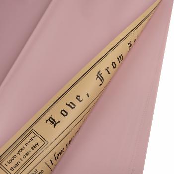 Пленка матовая, газета / крафт розовый