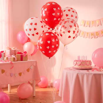 Сердца классические, Ассорти Пастель, латексный шар