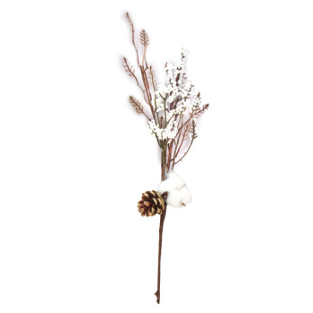 Ветка с хлопком и шишкой искусственная