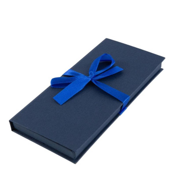 Коробка подарочная для денег "Строгий синий", тиснение лен