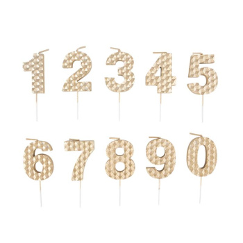 Свеча тортовая цифра 0 "Соты" Шампань