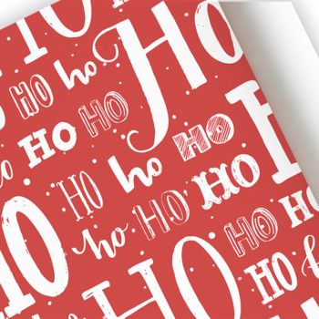 Бумага подарочная "Ho-Ho", Красный
