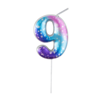 Свеча тортовая цифра 9 "Космос"