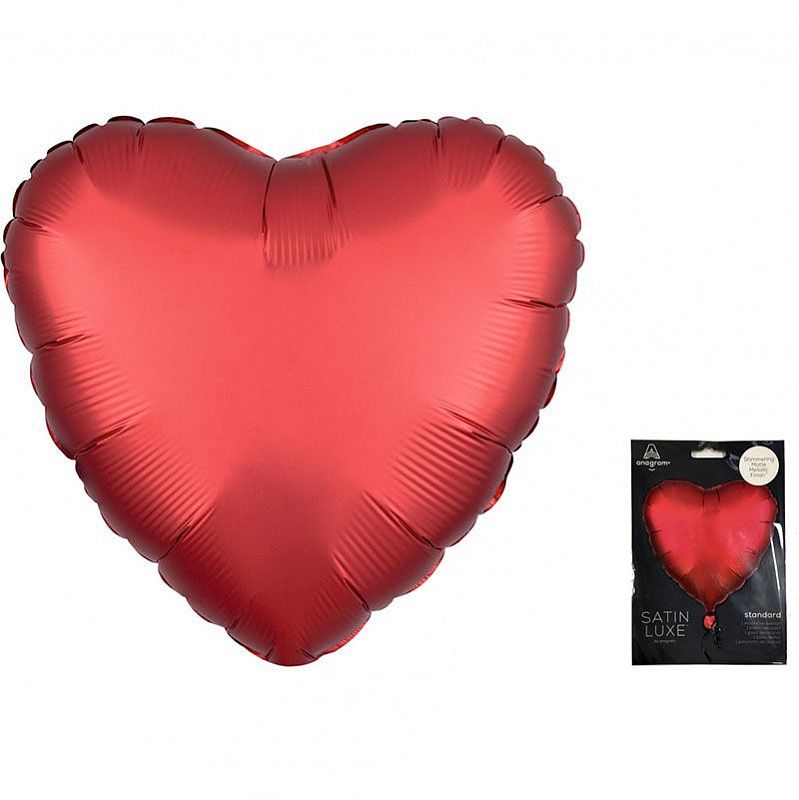 Сердце Красный Ягодный Сатин Люкс в упаковке / Satin Luxe Sangria