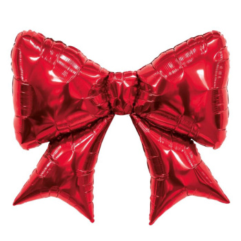 Красный бант в упаковке, фольгированный шар