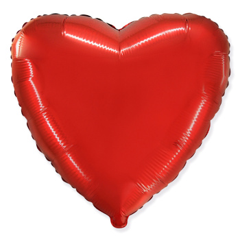 Сердце Красный / Red, фольгированный шар
