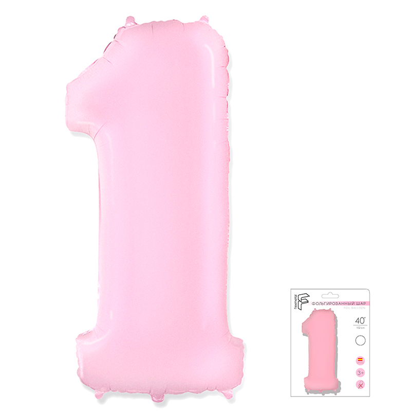Цифра "1" Розовый в упаковке / One (НДС 20%)