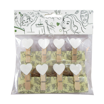 Прищепки декоративные "Белые сердца"