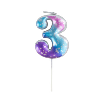 Свеча тортовая цифра 3 "Космос"