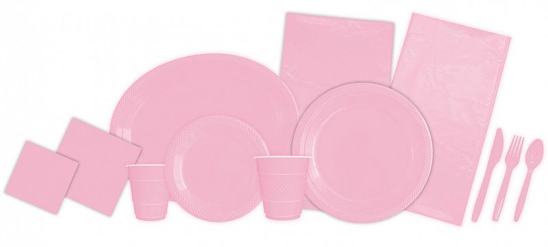 Тарелки пластиковые "Делюкс" Розовые