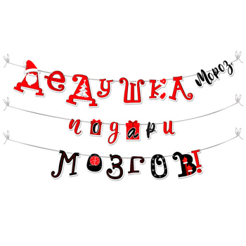 Гирлянда "Дедушка Мороз, подари мозгов!"