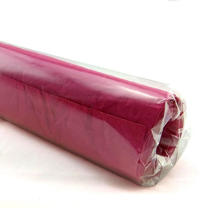 Бумага упаковочная Эколюкс (жатая) матовая Темно-розовая
