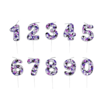 Свеча тортовая цифра 0 "Пузырьки" Серебро