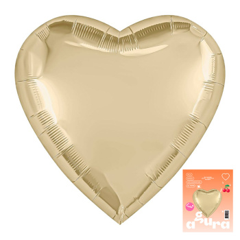 Сердце шампань в упаковке, фольгированный шар