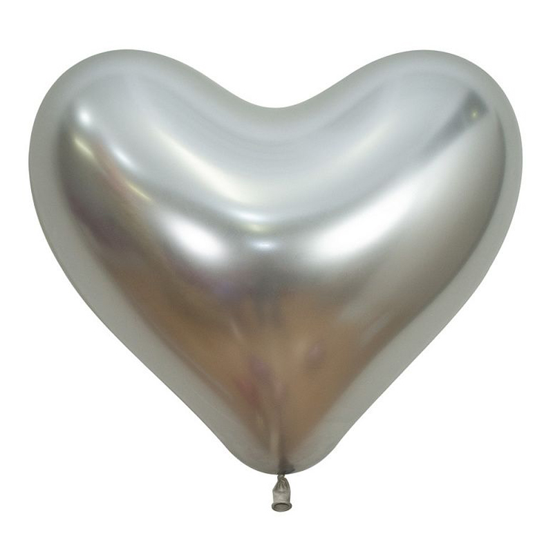 Сердце Серебро, Рефлекс (Зеркальные шары) / Reflex Silver, латексный шар