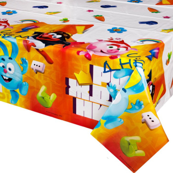 Скатерть Смешарики "С днем рождения!"