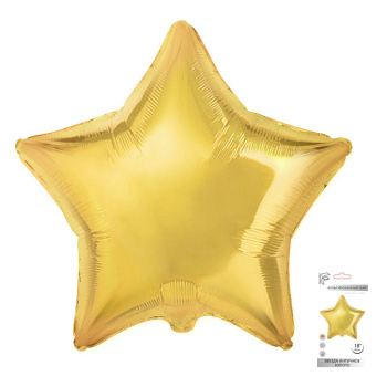Звезда Античное Золото в упаковке, фольгированный шар