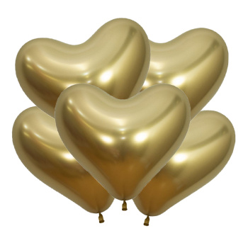 Сердце Золото, Рефлекс (Зеркальные шары) / Reflex Gold, латексный шар