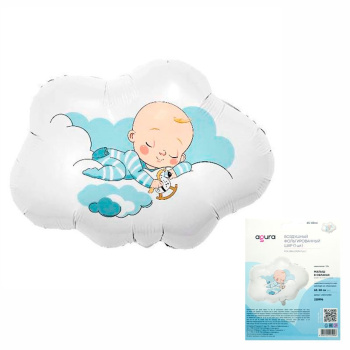 Малыш в облаках в упаковке, фольгированный шар