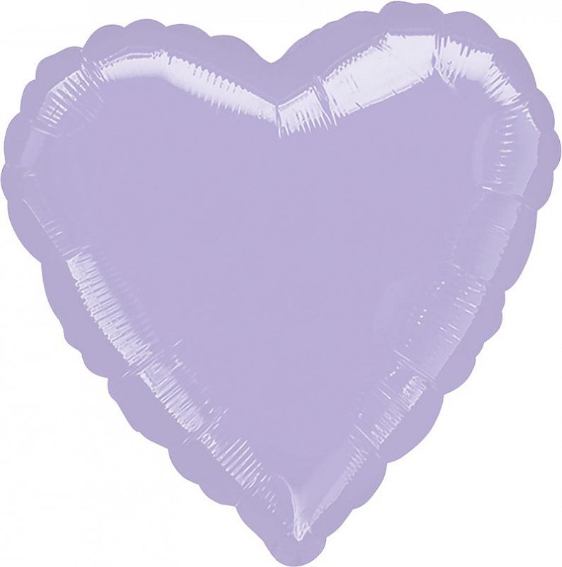 Сердце Сиреневый / Metallic Pearl Pastel Lilac, фольгированный шар