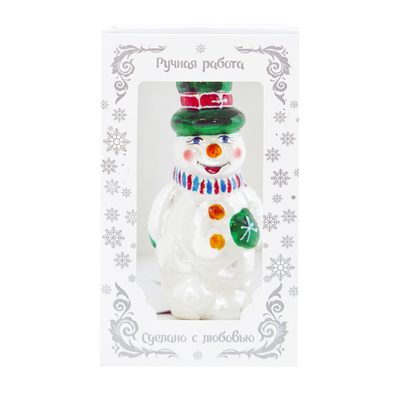 Ёлочное украшение "Снеговик с сердечком", в подарочной упаковке