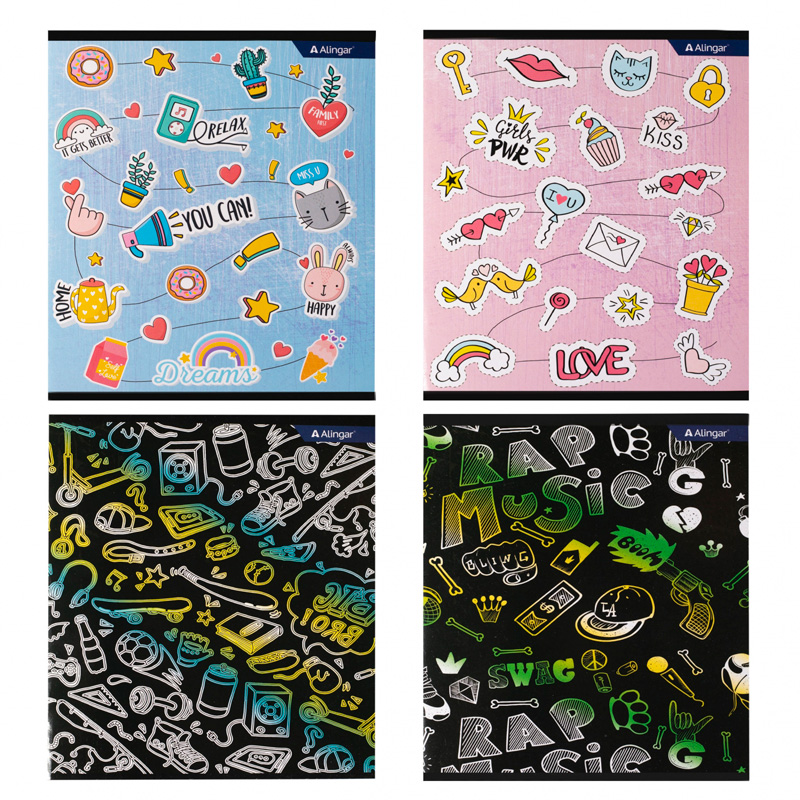 Тетрадь "Stickers and badges", 48 л., клетка