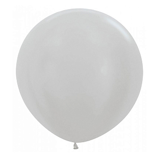 Серебро, Перламутр / Silver, латексный шар
