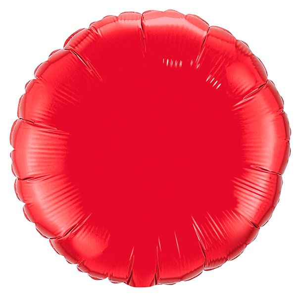 Круг Красный / Red, фольгированный шар