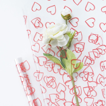 Пленка Сердца, красная / рулон