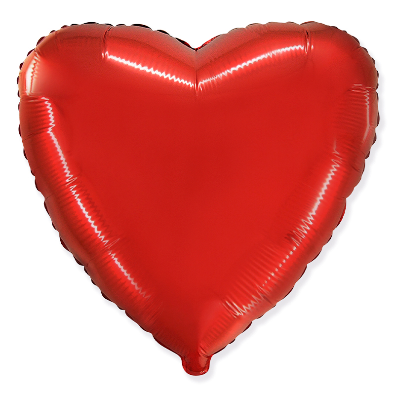 Сердце Красный / Red, фольгированный шар